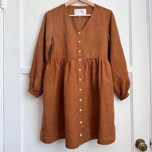 Tradlands Remi Mini Dress Long Sleeve Oversized Size XXS Sienna Distressed $204